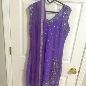 Indian suit with choodidar pants and dupatta